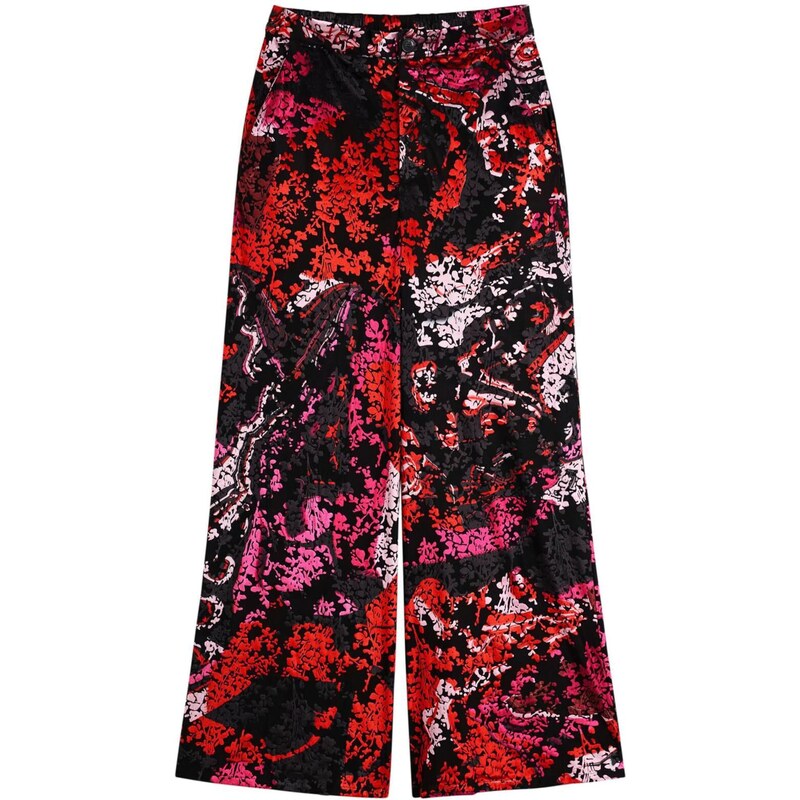Desigual Kalhoty pink / červená / černá / bílá