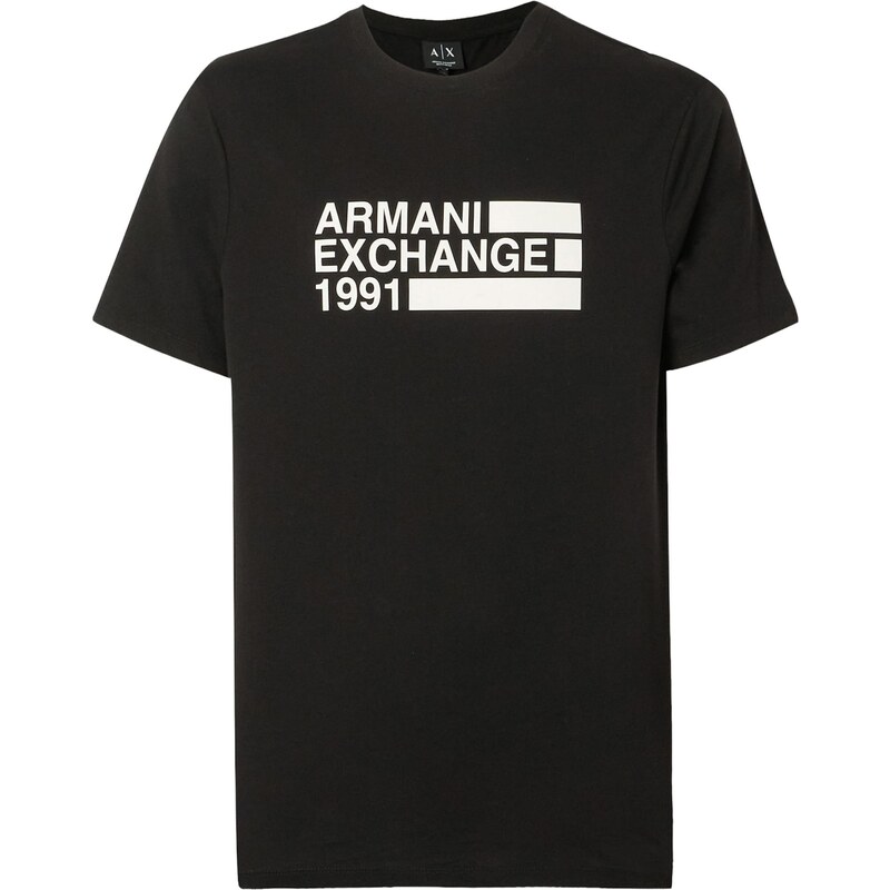 ARMANI EXCHANGE Tričko černá / bílá