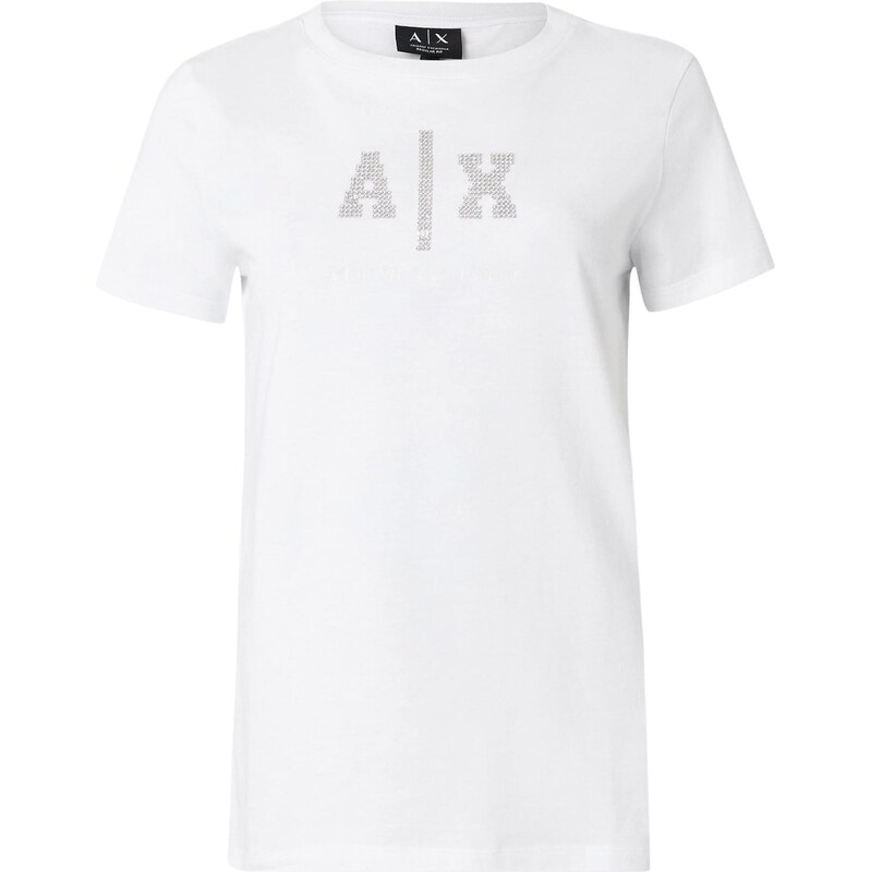 ARMANI EXCHANGE Tričko stříbrná / průhledná / bílá