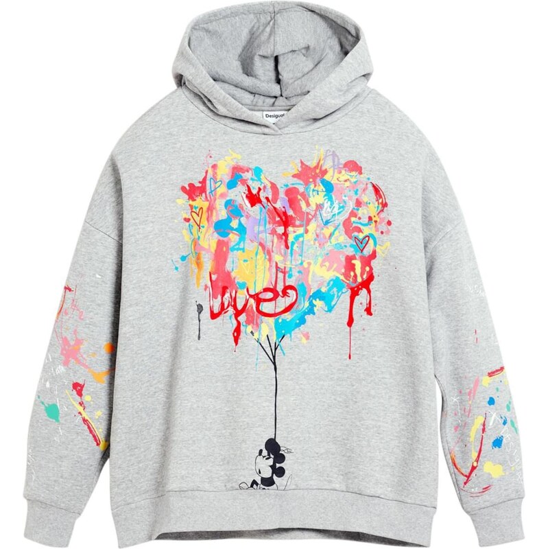 Desigual Mikina 'Mickey Mouse' světle šedá / mix barev