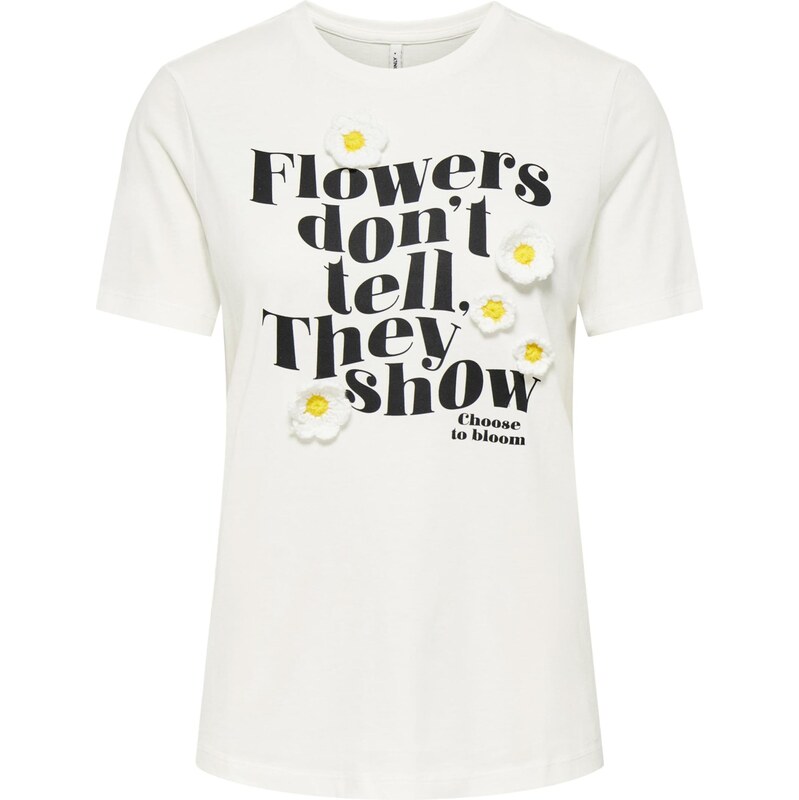 ONLY Tričko ONLCILLE DAISIES žlutá / černá / offwhite