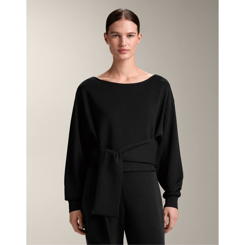 OYSHO Soft-touch knotted sweatshirt with modal in black 113080235