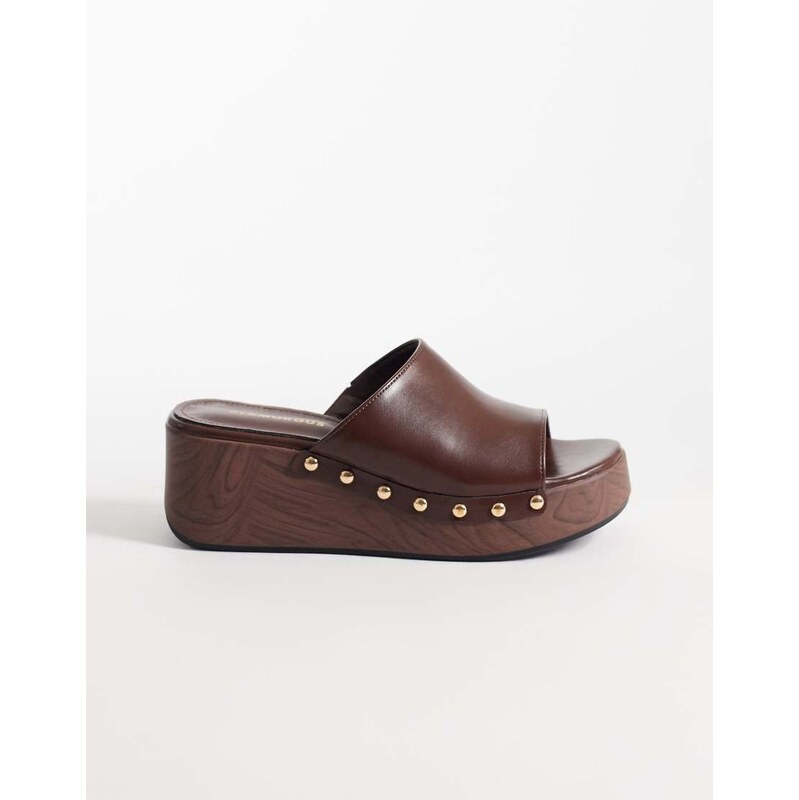 Glamorous wedge sandals in brown 113286251