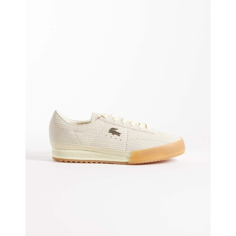 Lacoste Aura logo trainers in off white 113465139