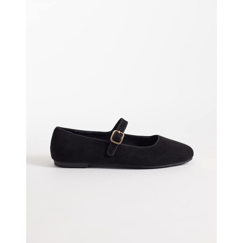 New Look faux suede Mary Jane in black