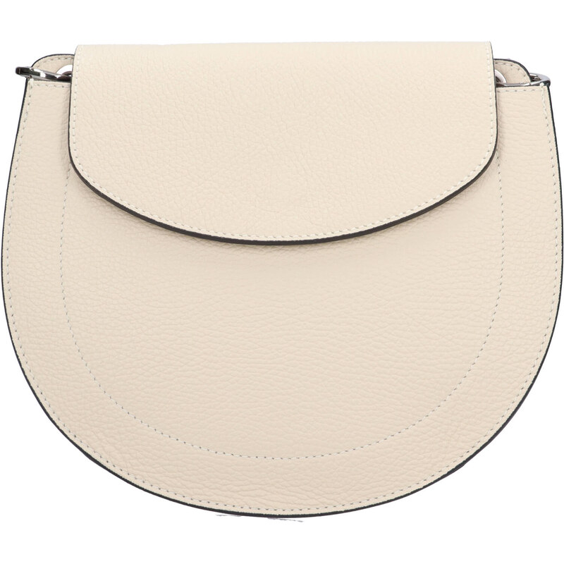 Dámská kožená crossbody kabelka Italia Locita - krémová