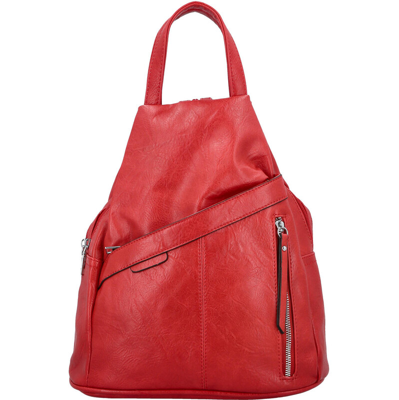 INT COMPANY Trendy dámský koženkový batoh Beata, červený 113085643