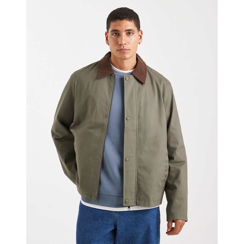 Jack & Jones barn jacket in khaki-Green