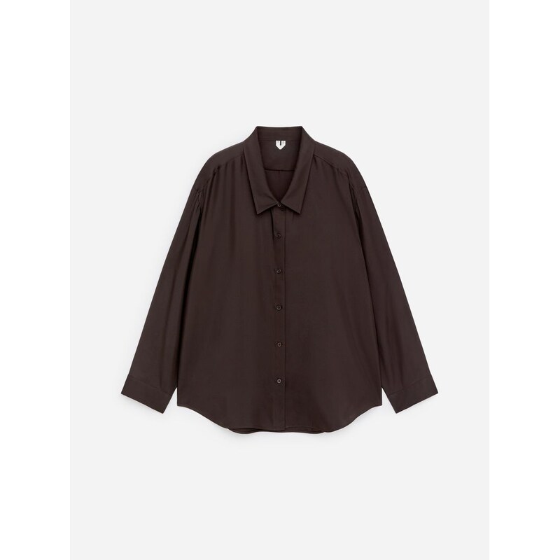 H&M - Hedvábná košile z kepru - hnědá 113088561