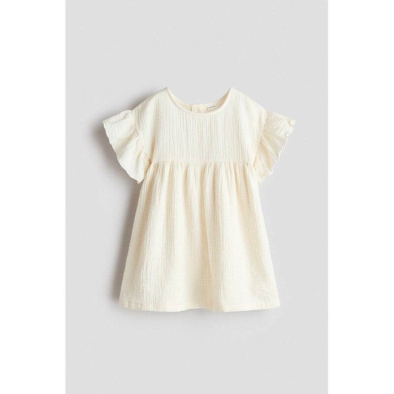 H&M - Bavlněné mušelínové šaty - Bílá
