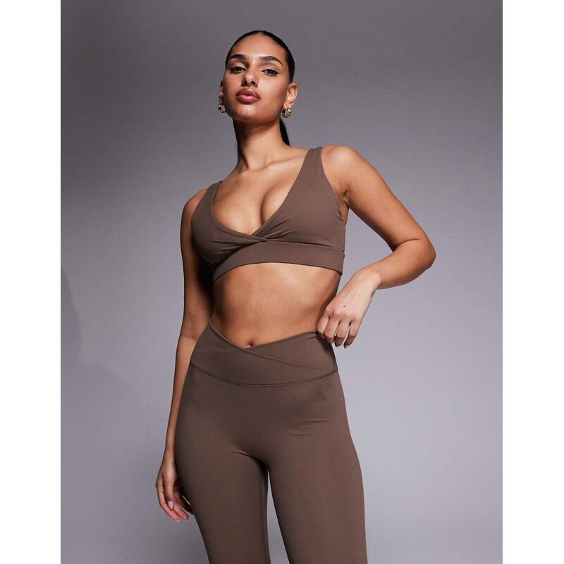 Montirex Powder cami light support sports bra in brown 113091533