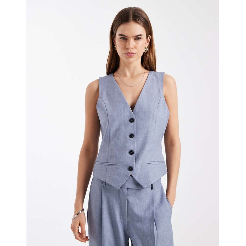 ONLY fitted waistcoat co-ord in vintage indigo-Blue 115518065