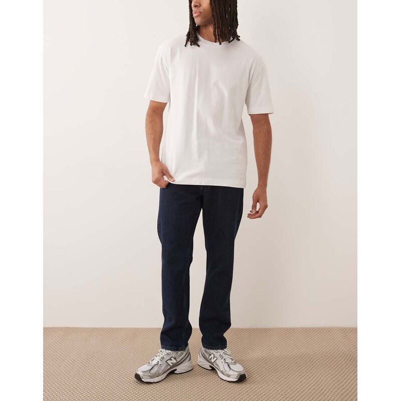 Mango Bob 100% cotton straight leg jeans in dark blue
