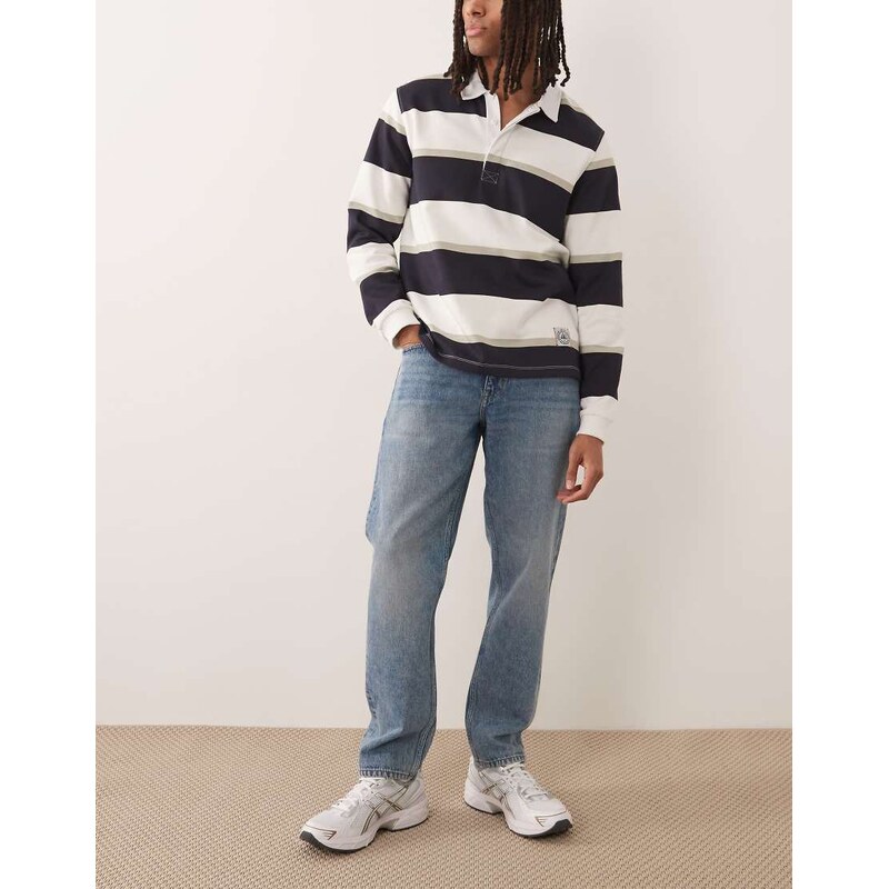 Mango Bob 100% cotton straight leg jeans in light washed blue
