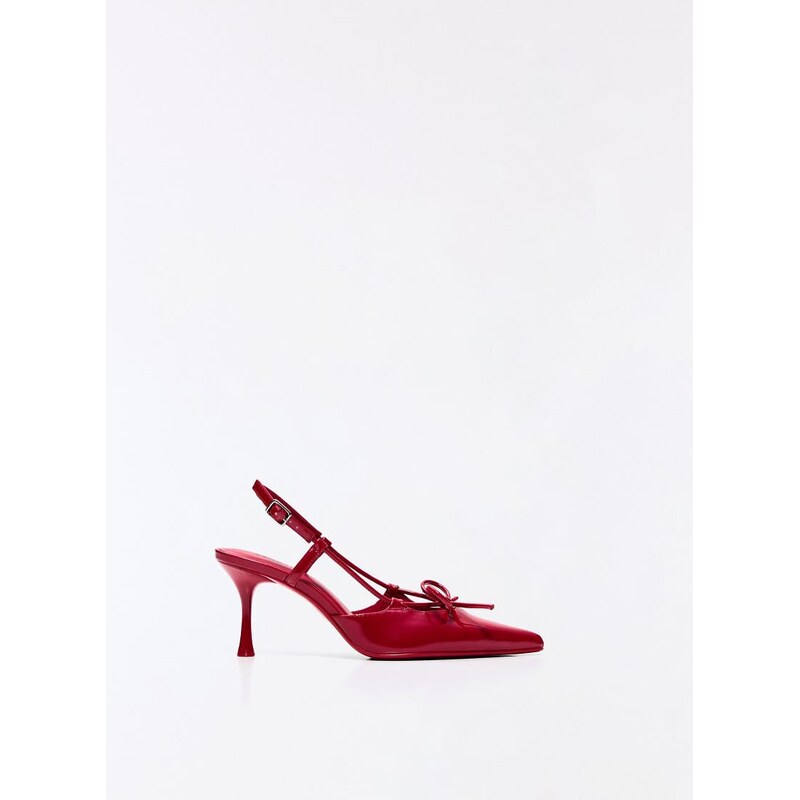 Bershka Detailed slingback high-heel shoes in red 113091657