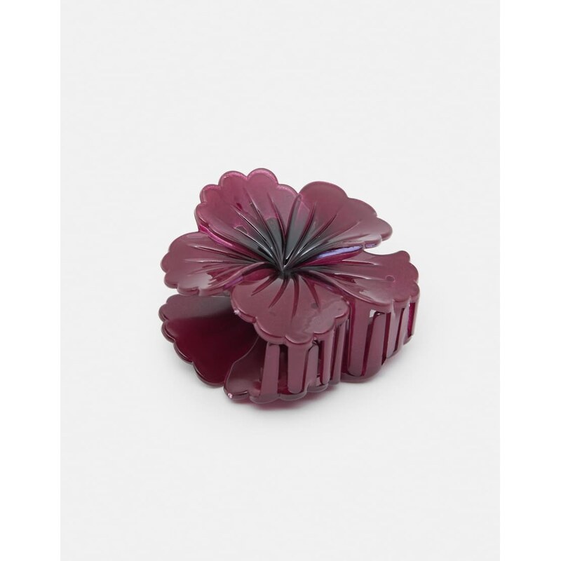 Pull&Bear Flower hair clip in burgundy-Red 113091696