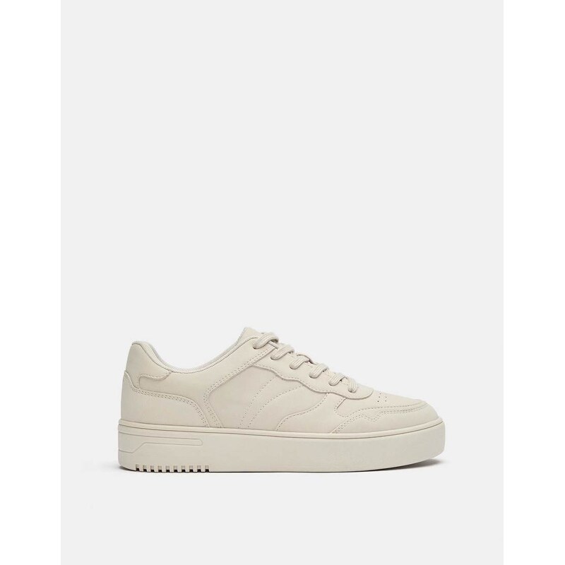 Pull&Bear Chunky sole trainers in ecru-White
