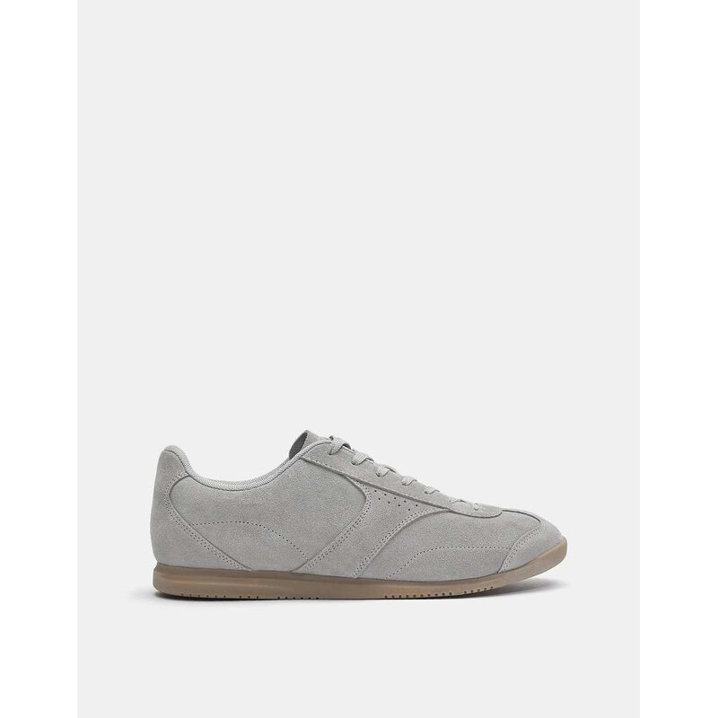 Pull&Bear Casual leather trainers in grey