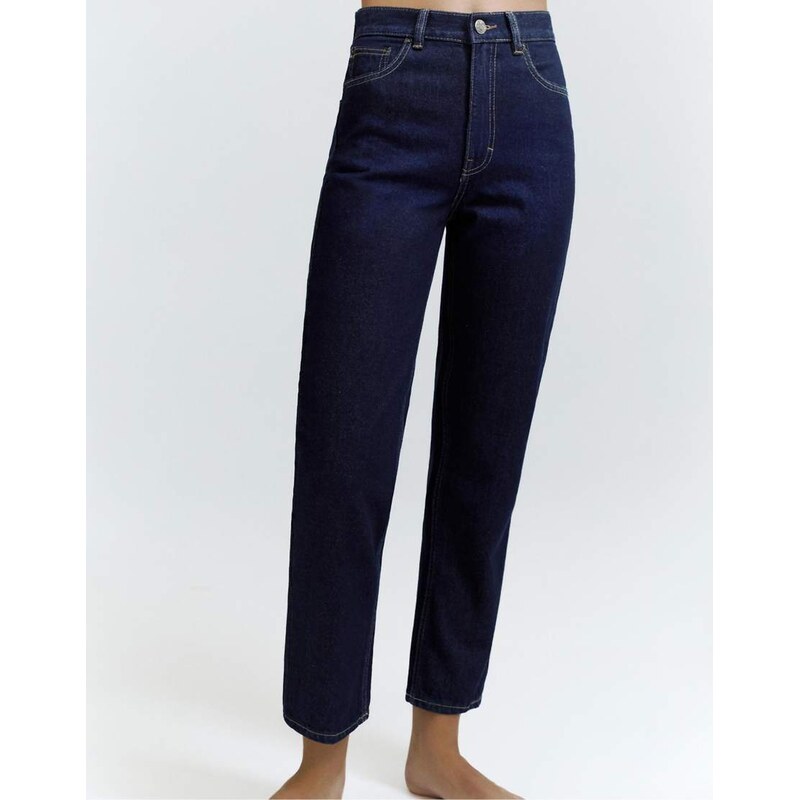 Pull&Bear High-waist mom fit jeans in ink blue