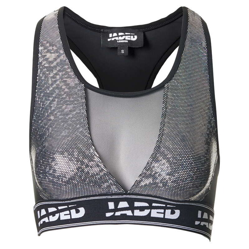Topshop **Sport Holographic Mesh Crop Top by Jaded London