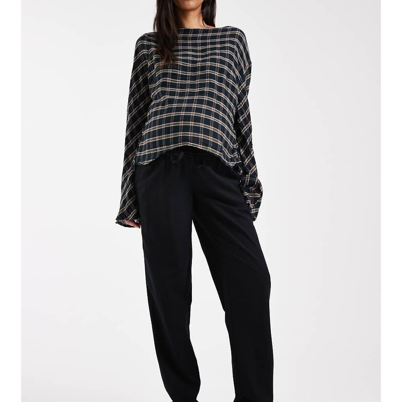 Mama.licious Mamalicious Maternity tie waist linen touch trouser