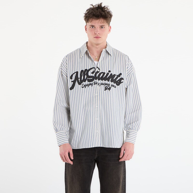 Košile AllSaints Adrianne Shirt Blue/ White 8