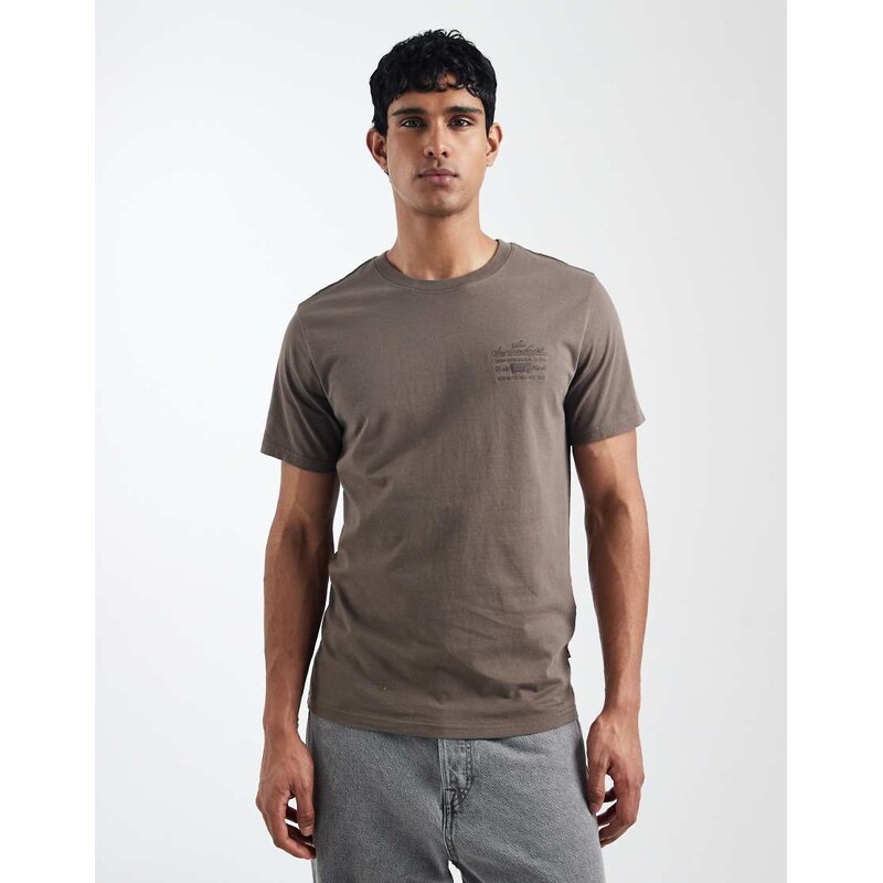 Levis embroidered chest logo relaxed t-shirt in brown-Green