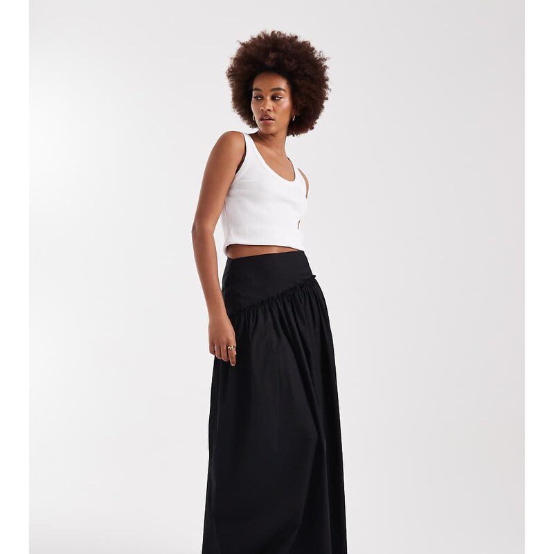 ASOS Tall ASOS DESIGN Tall asymmetric dropped waist maxi skirt in 115517492