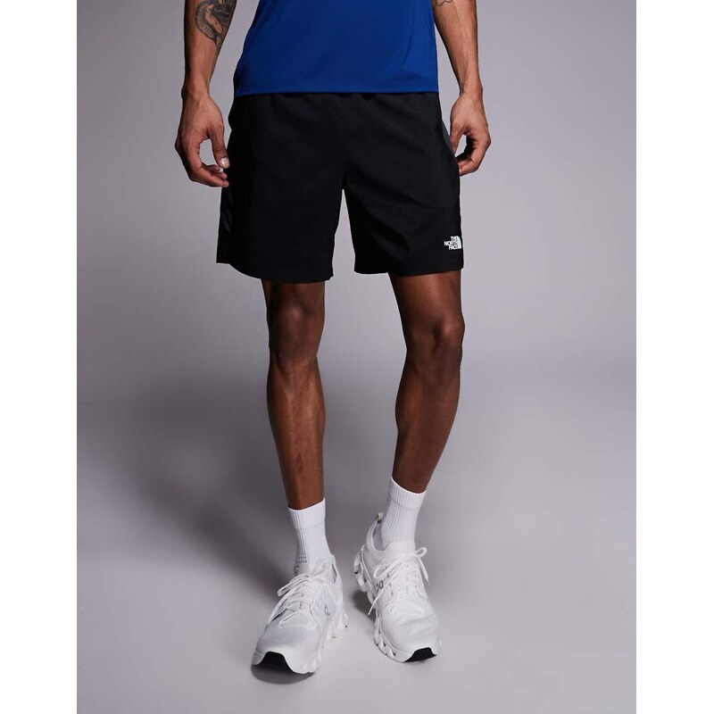 The North Face 24/7 logo colourblock shorts in black