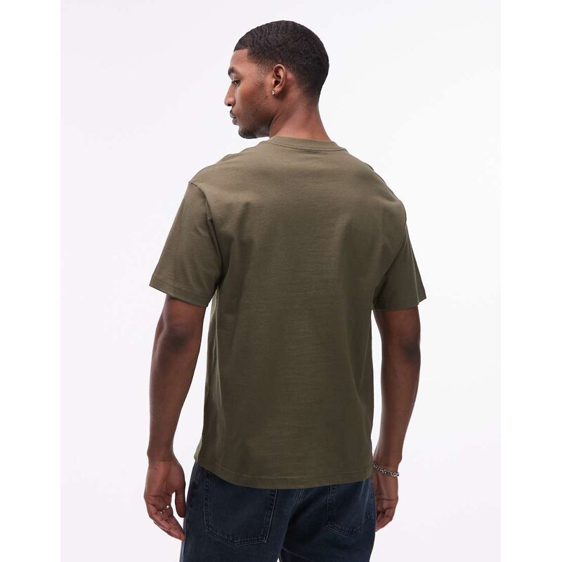 Vans left chest logo oversized t-shirt in olive green
