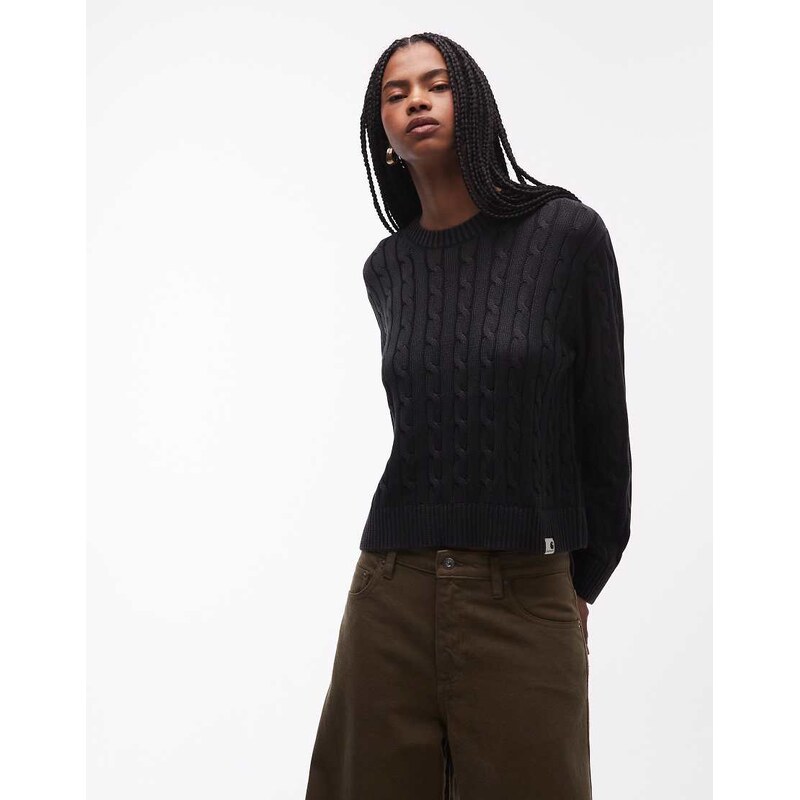 Carhartt WIP carter knitted jumper in washed black