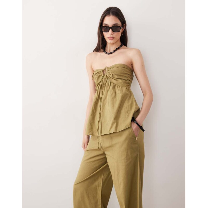 Esmee bandeau beach top co-ord in light green 115517111