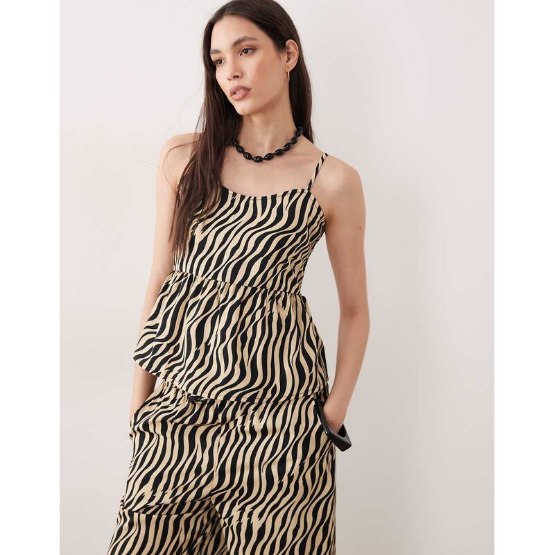Esmee beach crop top in cream zebra-Multi 115681779