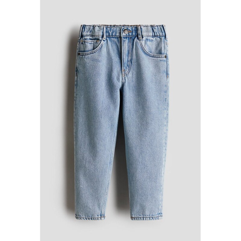H&M - Zúžené džíny z bavlněné směsi - Světlý Denim Blue