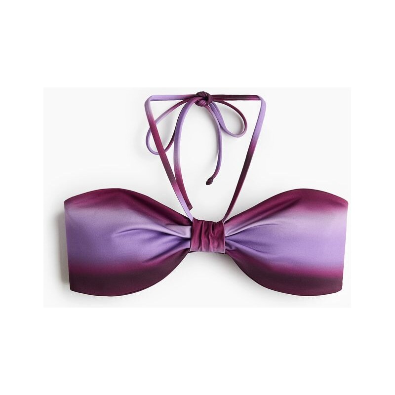 H&M - Bikinová podprsenka bandeau - Fialová
