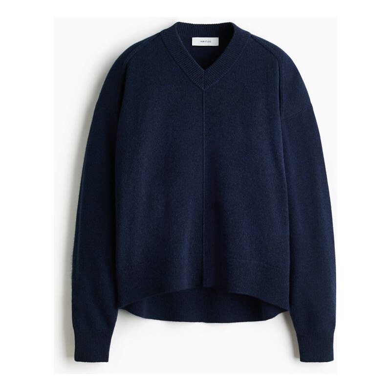 H&M - Svetr z kašmírové směsi - Námořnická Modř