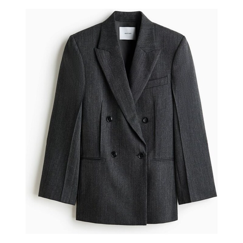 H&M - Dvouřadové vlněné sako - šedá 113099070
