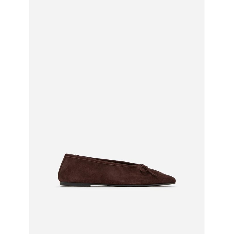H&M - Semišové baleríny - hnědá 113099098
