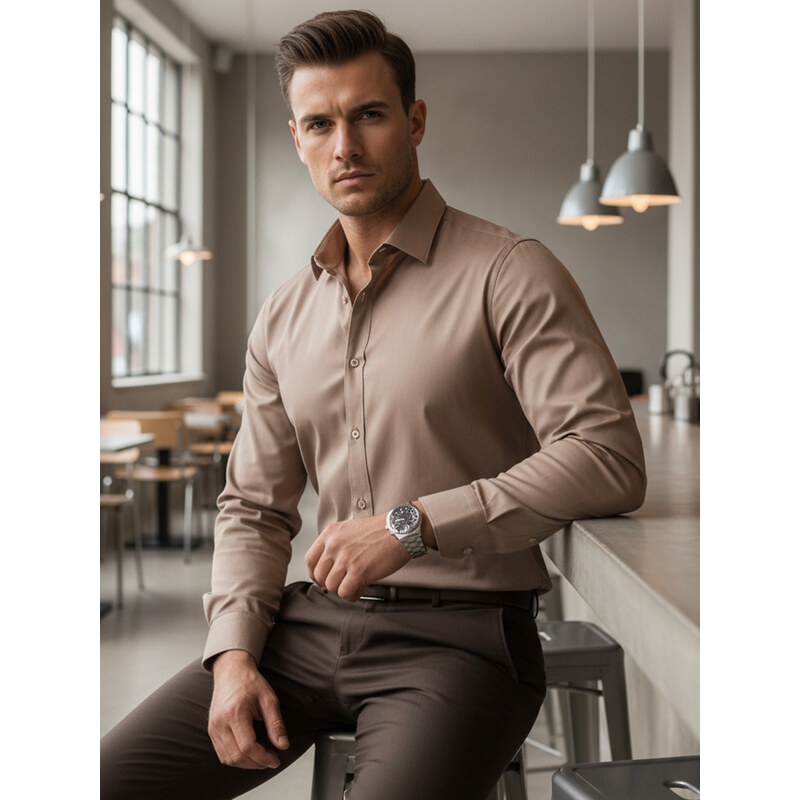 DStreet Pánská hladká košile slim fit