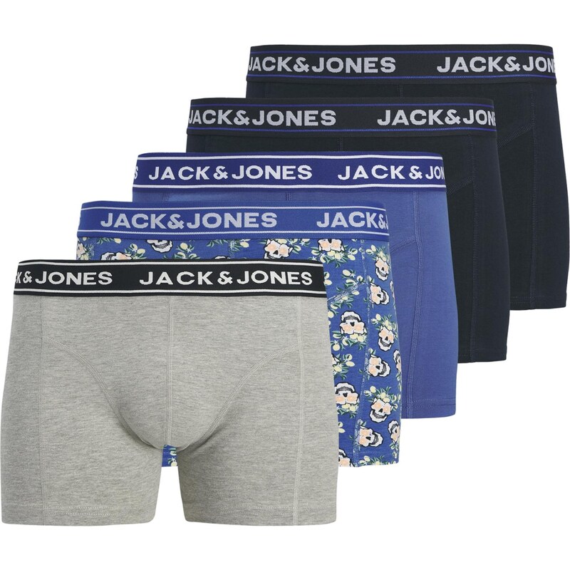 JACK & JONES Boxerky modrá / námořnická modř / šedý melír /