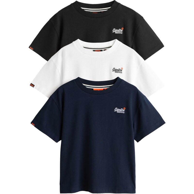 Superdry & Co Tričko námořnická modř / černá / bílá