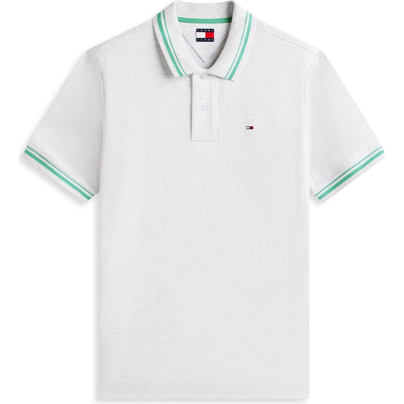 Tommy Jeans Tričko světle šedá / zelená
