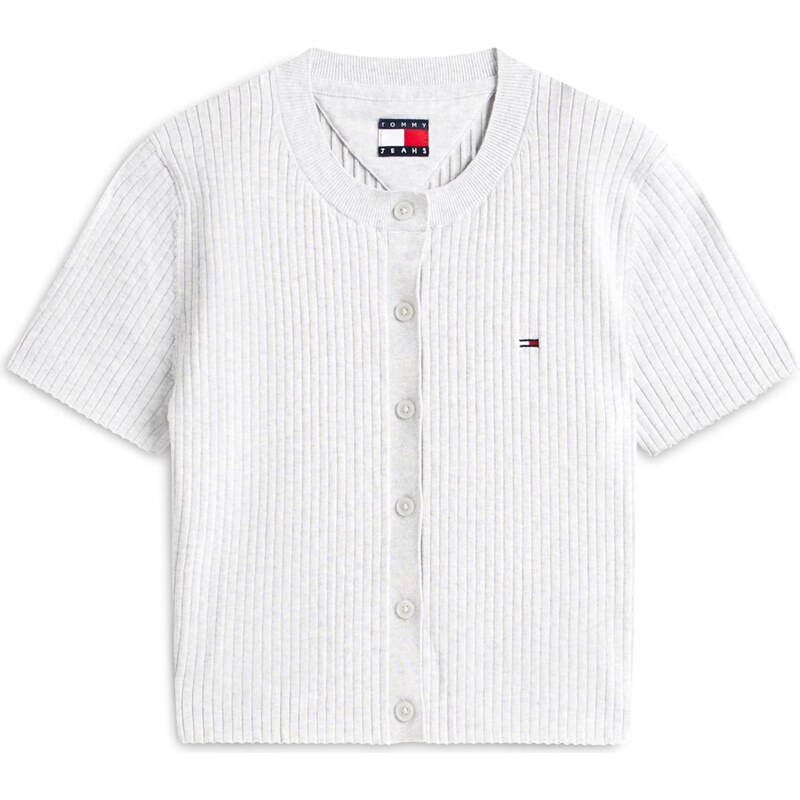 Tommy Jeans Kardigan ESSENTIAL šedý melír