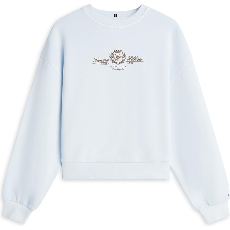 TOMMY HILFIGER Mikina Varsity světlemodrá / karamelová