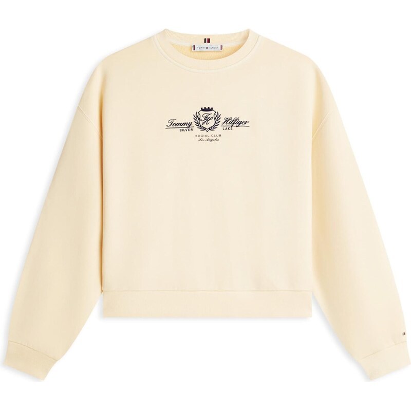 TOMMY HILFIGER Mikina Varsity krémová / námořnická modř