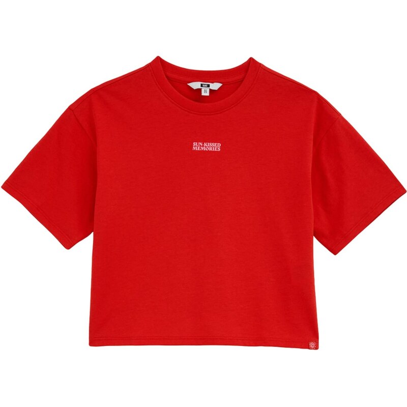 WE Fashion Tričko krvavě červená / pastelově červená