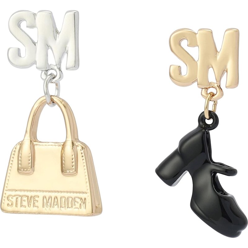 STEVE MADDEN Náušnice zlatá / černá / stříbrná 113103417