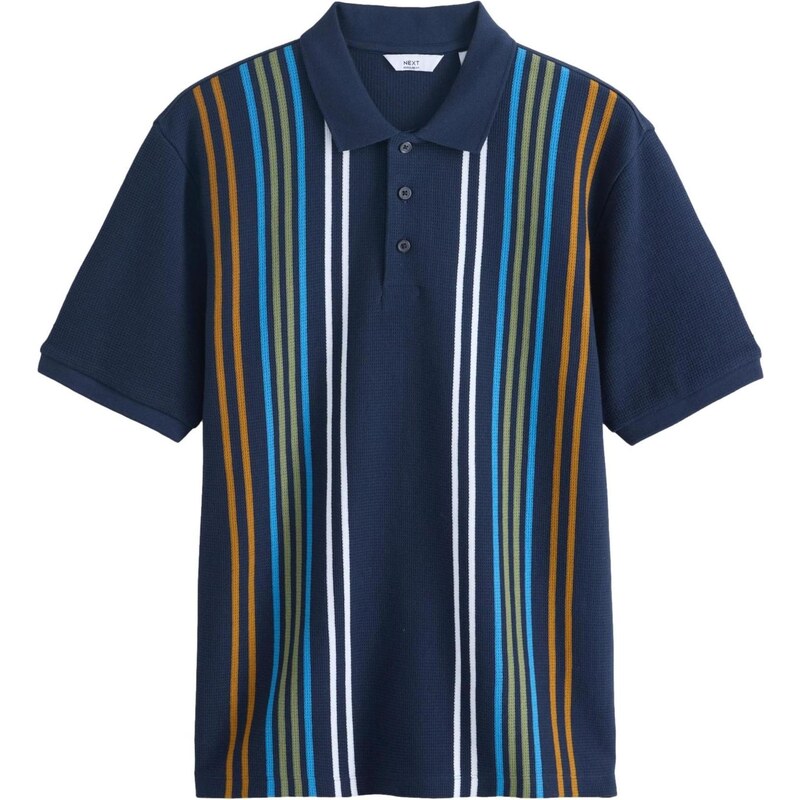 Next Tričko námořnická modř / nebeská modř / oranžová