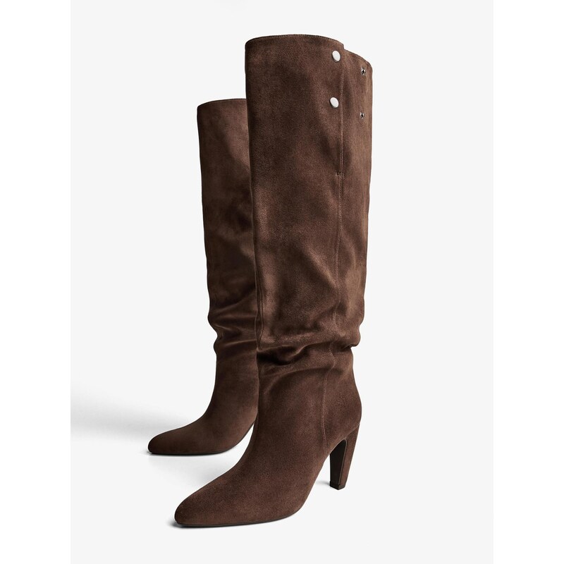 Bershka Kozačky hnědá 113105520