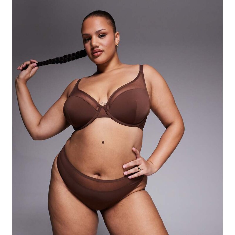 ASOS Curve ASOS DESIGN Curve Ella microfibre high leg high waist